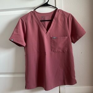 Mauve Catarina One-Pocket Scrub Top- Size Small